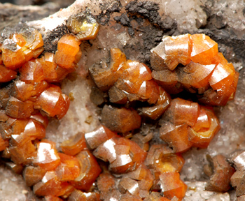 Mimetite var. Campylite - Dry Gill Mine, Caldbeck Fells, Cumbria, England, UK